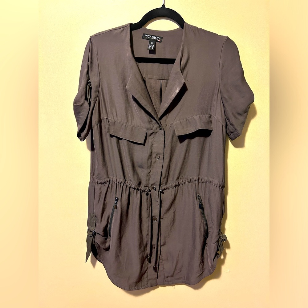 Picadilly Canada Button front, tunic length short sleeved jacket - Picture 1 of 7